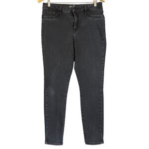 Faith Jeans Womens 10 Black Skinny Stretch Denim Faux Front Pockets